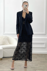 RAE BLACK LACE MAXI SKIRT