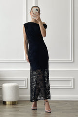 RAE BLACK LACE MAXI SKIRT